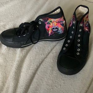 High tops with pitbull face